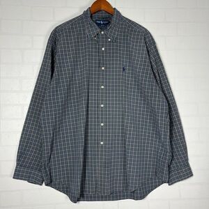 Ralph Lauren Button Down Shirt mens size XL Blake 2 Ply Cotton Plaid